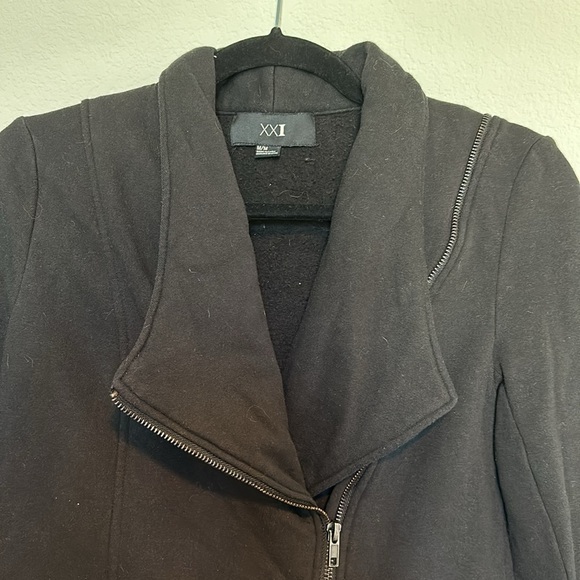 Black Cotton Moto Jacket - Picture 3 of 5